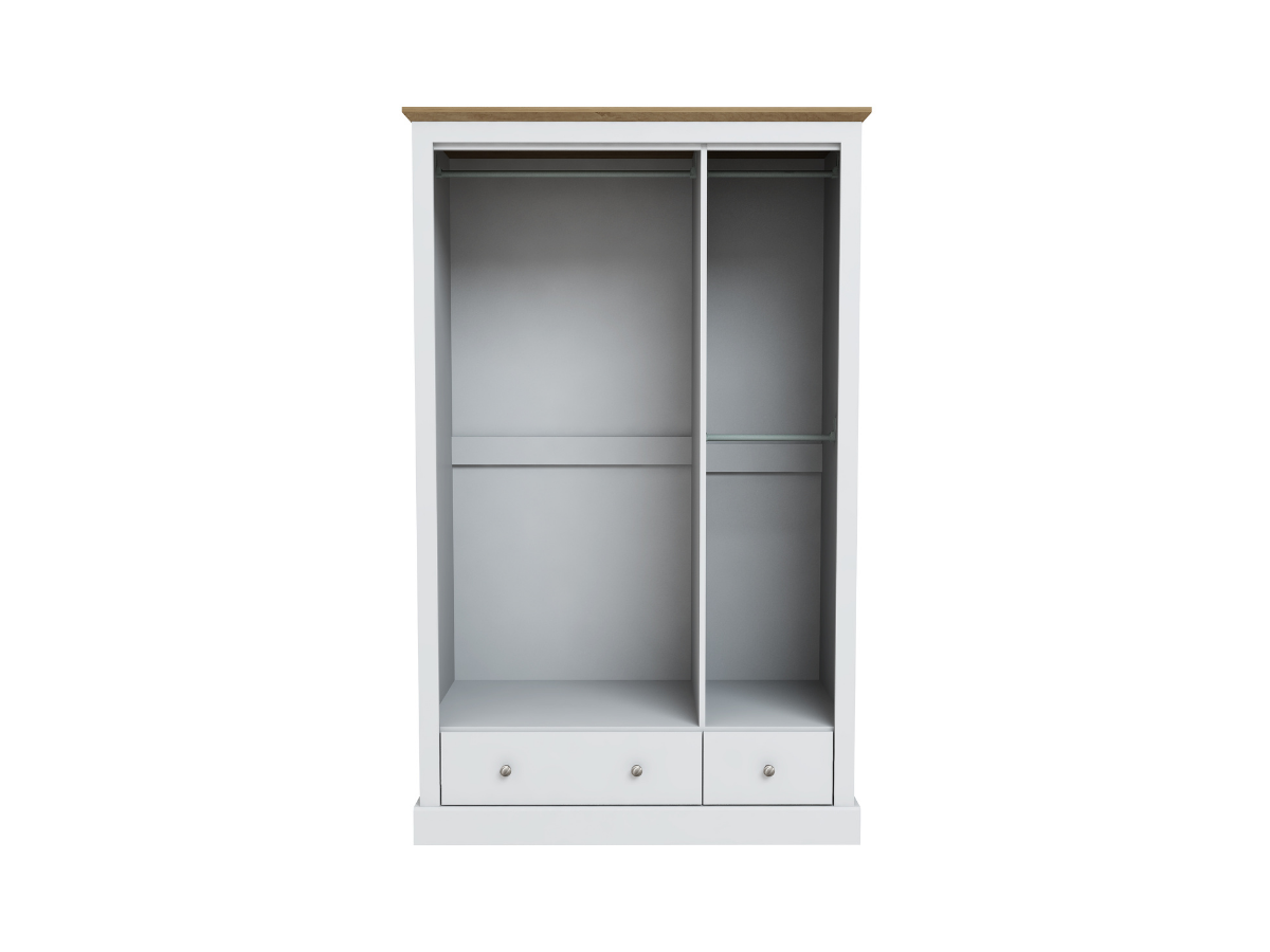 Devonshire Three Door Wardrobe with Two Drawer White