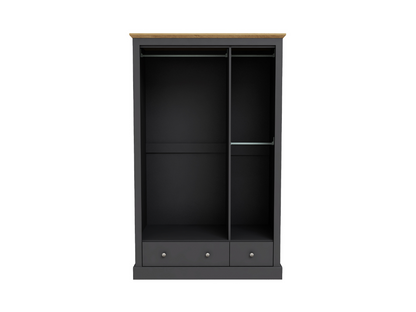 Devonshire Three Door Wardrobe with Two Drawer Charcoal