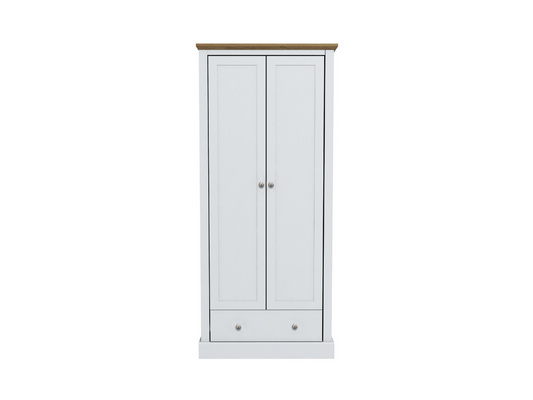 Devonshire Two Door Wardrobe with Drawer White