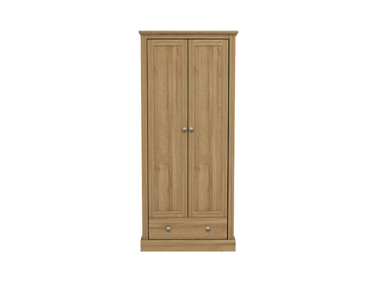 Devonshire Two Door Wardrobe with Drawer Oak