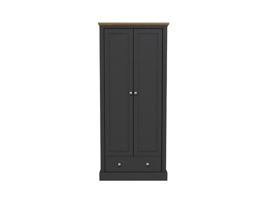 Devonshire Two Door Wardrobe with Drawer Charcoal