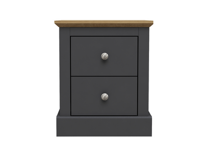 Devonshire Two Drawer Bedside Cabinet Charcoal