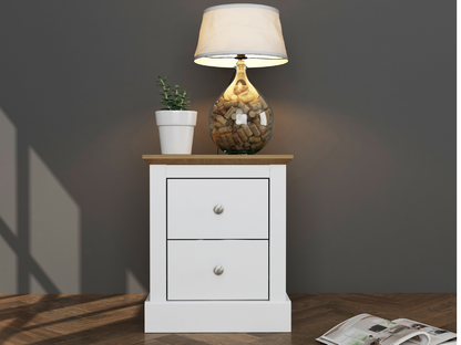 Devonshire Two Drawer Bedside Cabinet White