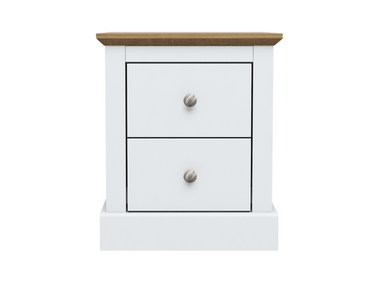 Devonshire Two Drawer Bedside Cabinet White