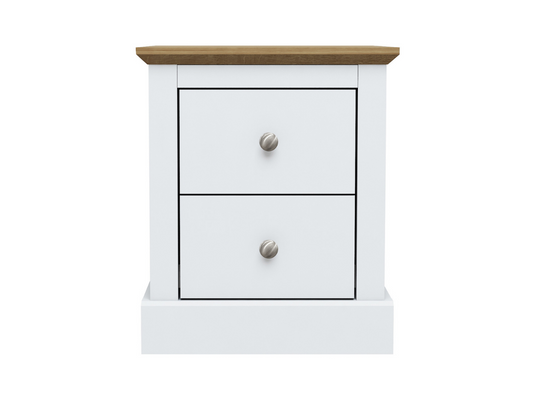 Devonshire Two Drawer Bedside Cabinet White