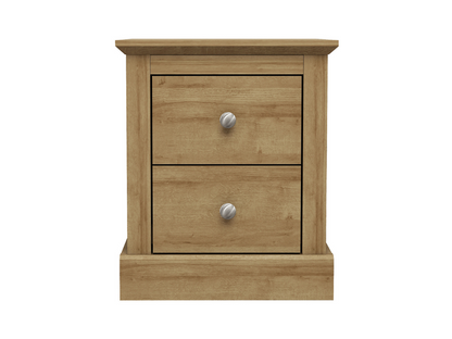 Devonshire Two Drawer Bedside Cabinet Oak