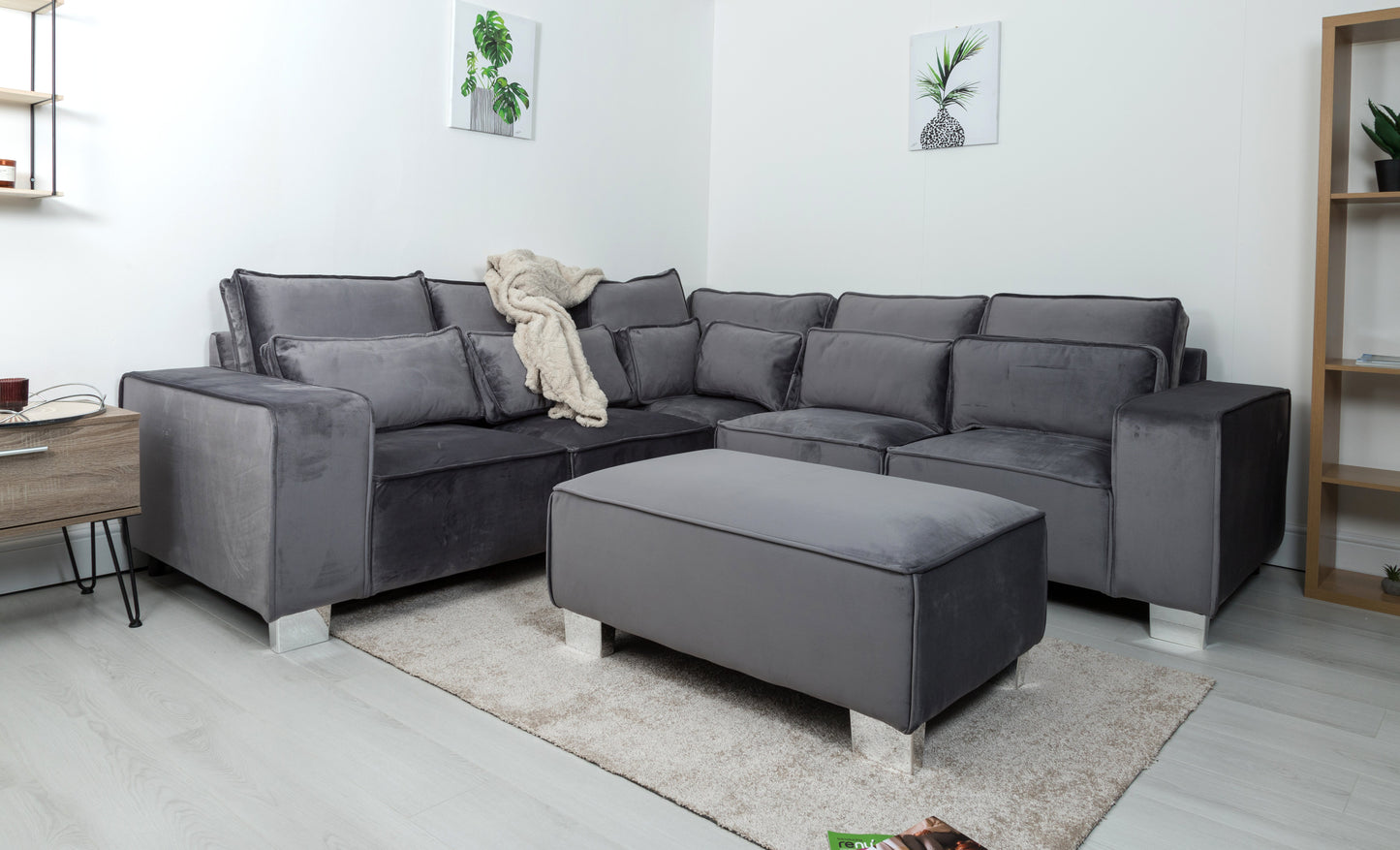 Sloane Corner Sofa Plush Velvet