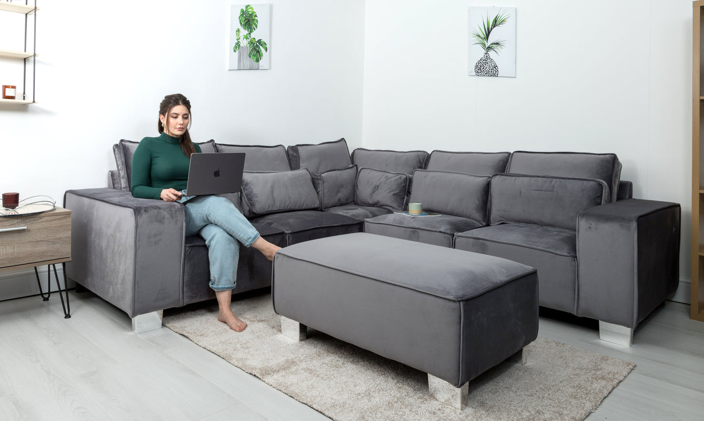 Sloane Corner Sofa Plush Velvet