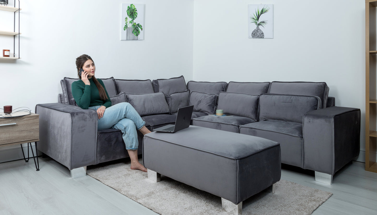 Sloane Corner Sofa Plush Velvet