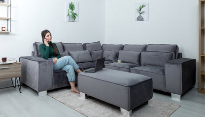 Sloane Corner Sofa Plush Velvet