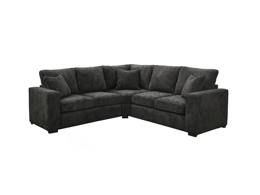Chestnut Black Corner Sofa Enzo Fabric