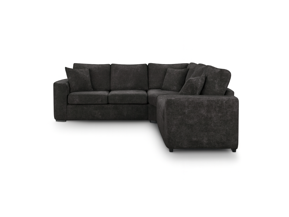 Chestnut Black Corner Sofa Enzo Fabric