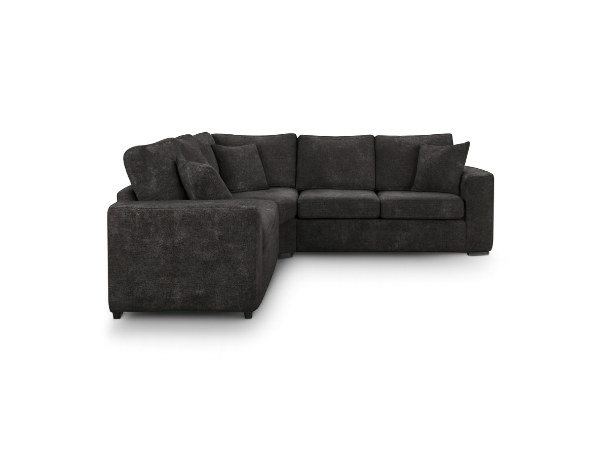 Chestnut Black Corner Sofa Enzo Fabric