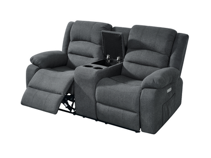 Florence Electric Recliner Sofa Set 3+2+1 Grey Fabric
