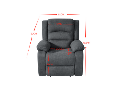 Florence Electric Recliner Sofa Set 3+2+1 Grey Fabric