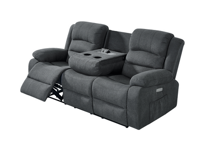 Florence 3 Seater Electric Recliner Sofa Grey Fabric