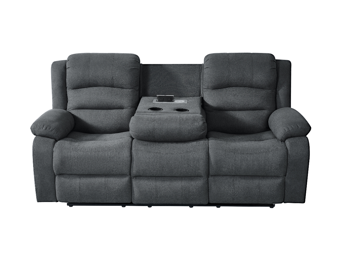 Florence 3 Seater Electric Recliner Sofa Grey Fabric