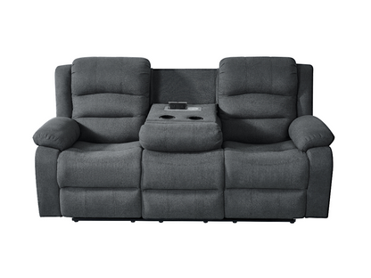 Florence 3 Seater Electric Recliner Sofa Grey Fabric