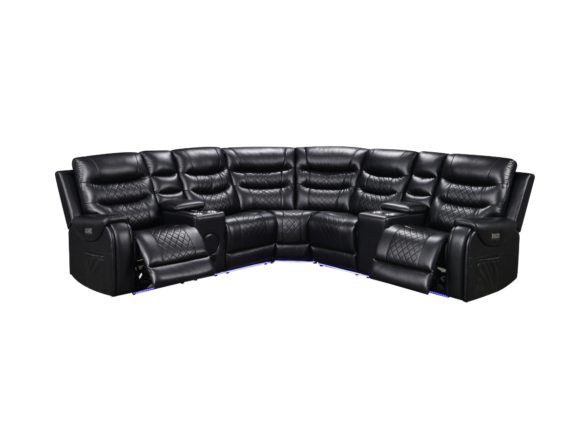Forbes Electric Recliner Corner Sofa Aire Leather