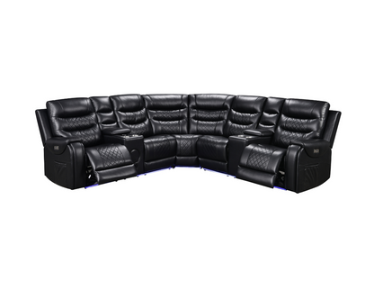 Forbes Electric Recliner Corner Sofa Aire Leather