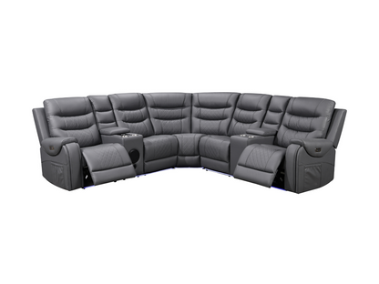 Forbes Electric Recliner Corner Sofa Aire Leather