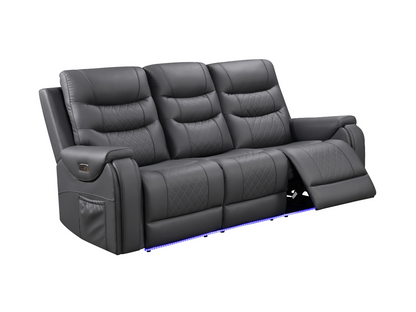 Forbes Electric Recliner 3 Seater Sofa Aire Leather