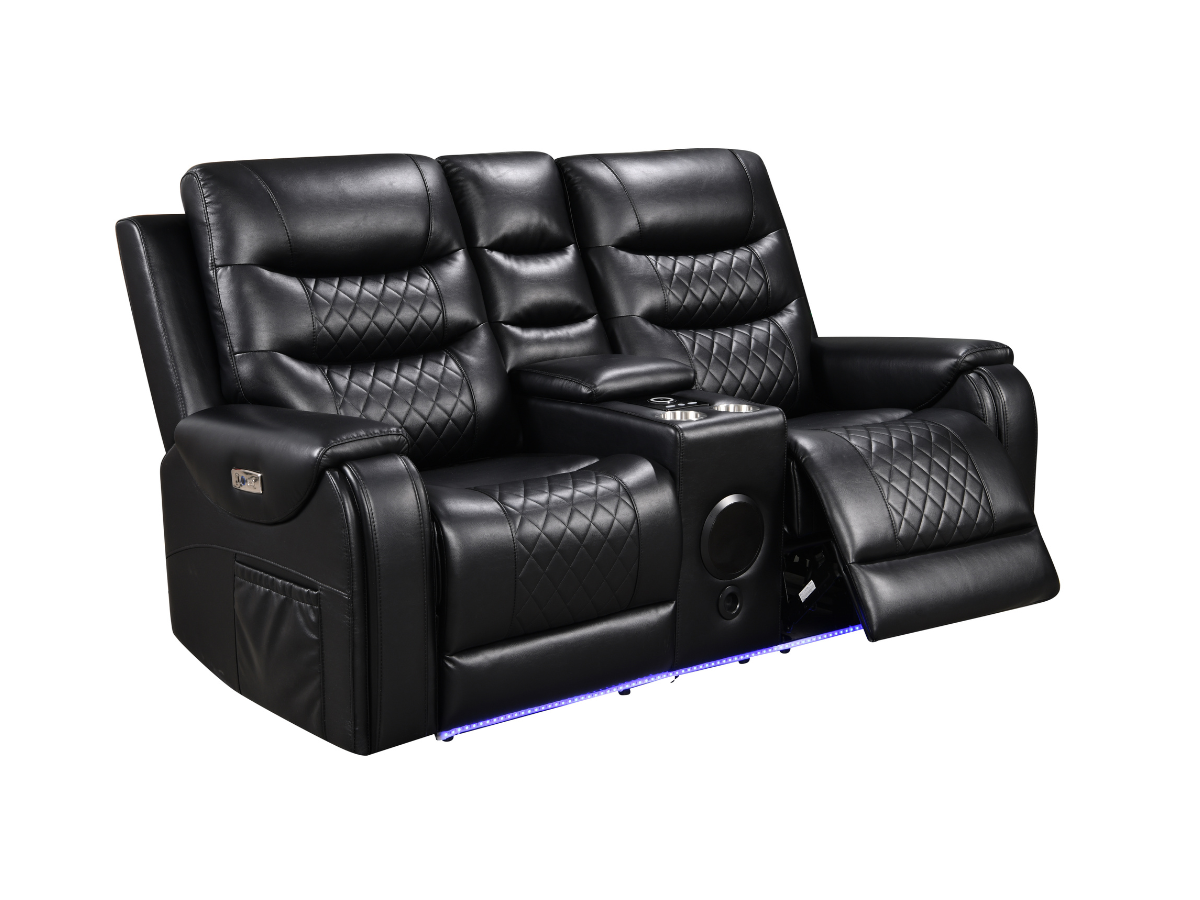 Forbes Electric Recliner 2 Seater Sofa Aire Leather