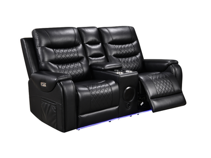 Forbes Electric Recliner 2 Seater Sofa Aire Leather