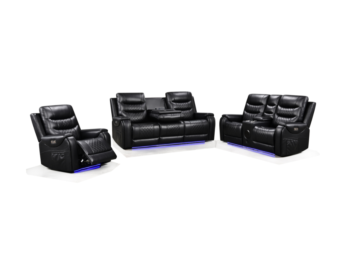 Forbes 3+2+1 Electric Recliner Sofa Set Aire Leather