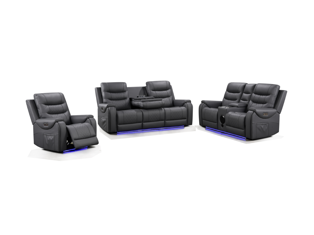 Forbes 3+2+1 Electric Recliner Sofa Set Aire Leather