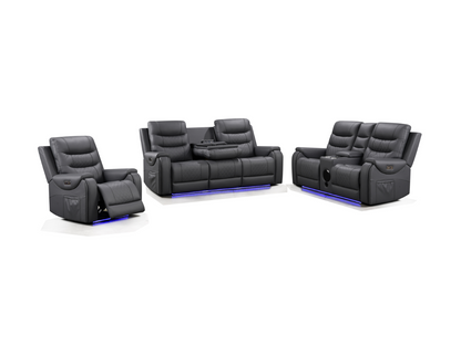 Forbes 3+2+1 Electric Recliner Sofa Set Aire Leather