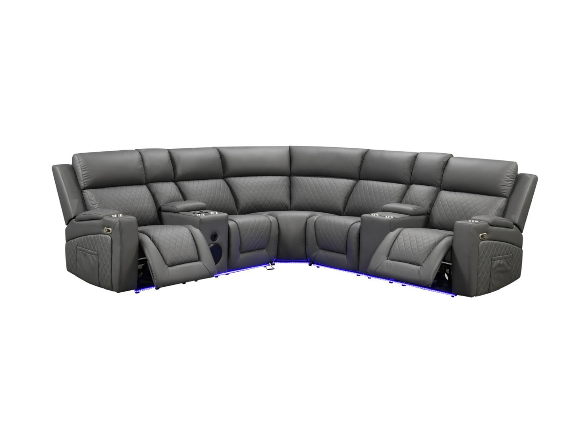 Foster Electric Recliner Corner Sofa Aire Leather