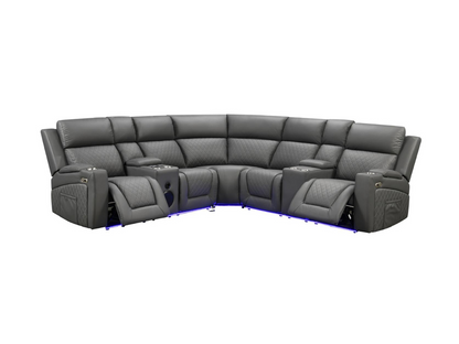 Foster Electric Recliner Corner Sofa Aire Leather