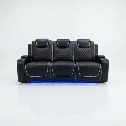 Malaga Leather Electric Recliner Sofa Set With Cupholders and Speakers – 3+2 Seater Sofa Set