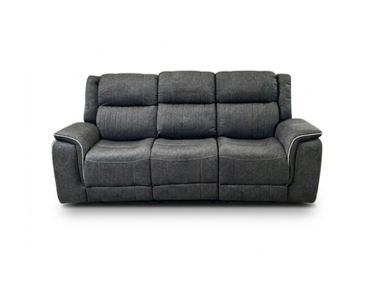 Hanna 3 Seater Electric Recliner Sofa in Grey Micro Fabric