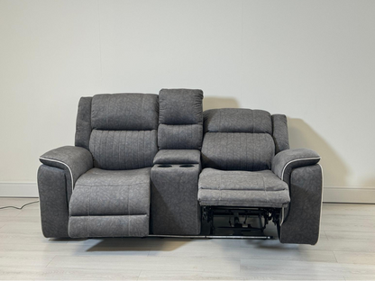 Hanna 2 Seater Electric Recliner Sofa in Grey Micro Fabric