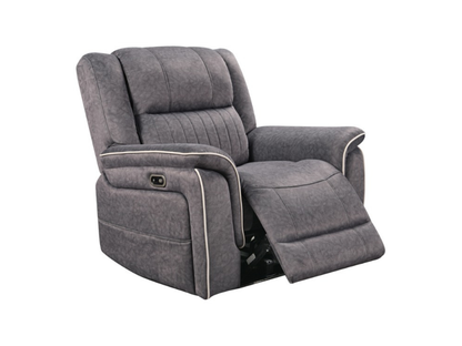 Hannan Electric Recliner Chair Grey Micro Fabric