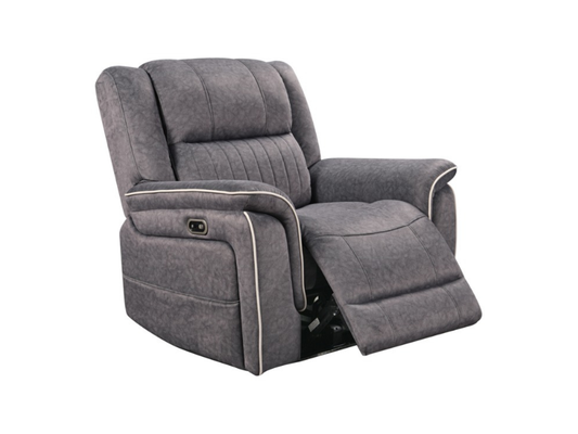 Hannan Electric Recliner Chair Grey Micro Fabric