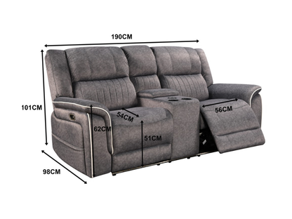 Hannan Fabric 2 Seater Electric Recliner Sofa