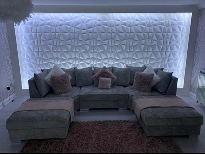 London U Shaped Sofa Truffle Soft Chenille