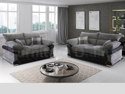 Logan 3+2 Sofa Set Black Grey