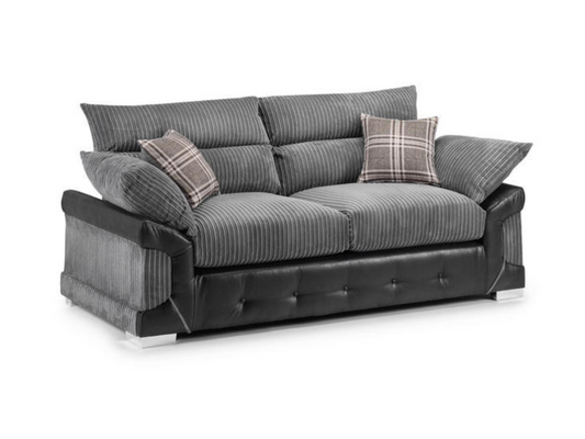 Logan 3 Seater Sofa Black-Grey