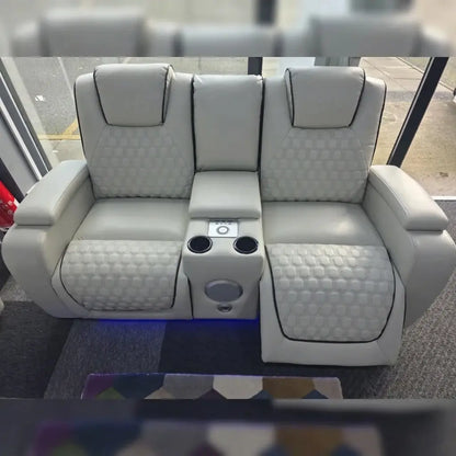 Malaga Leather Electric Recliner Sofa Set With Cupholders and Speakers – 3+2 Seater Sofa Set
