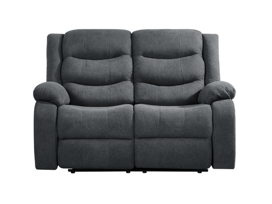 Manual Recliner 2 Seater Sofa in Grey Fabric