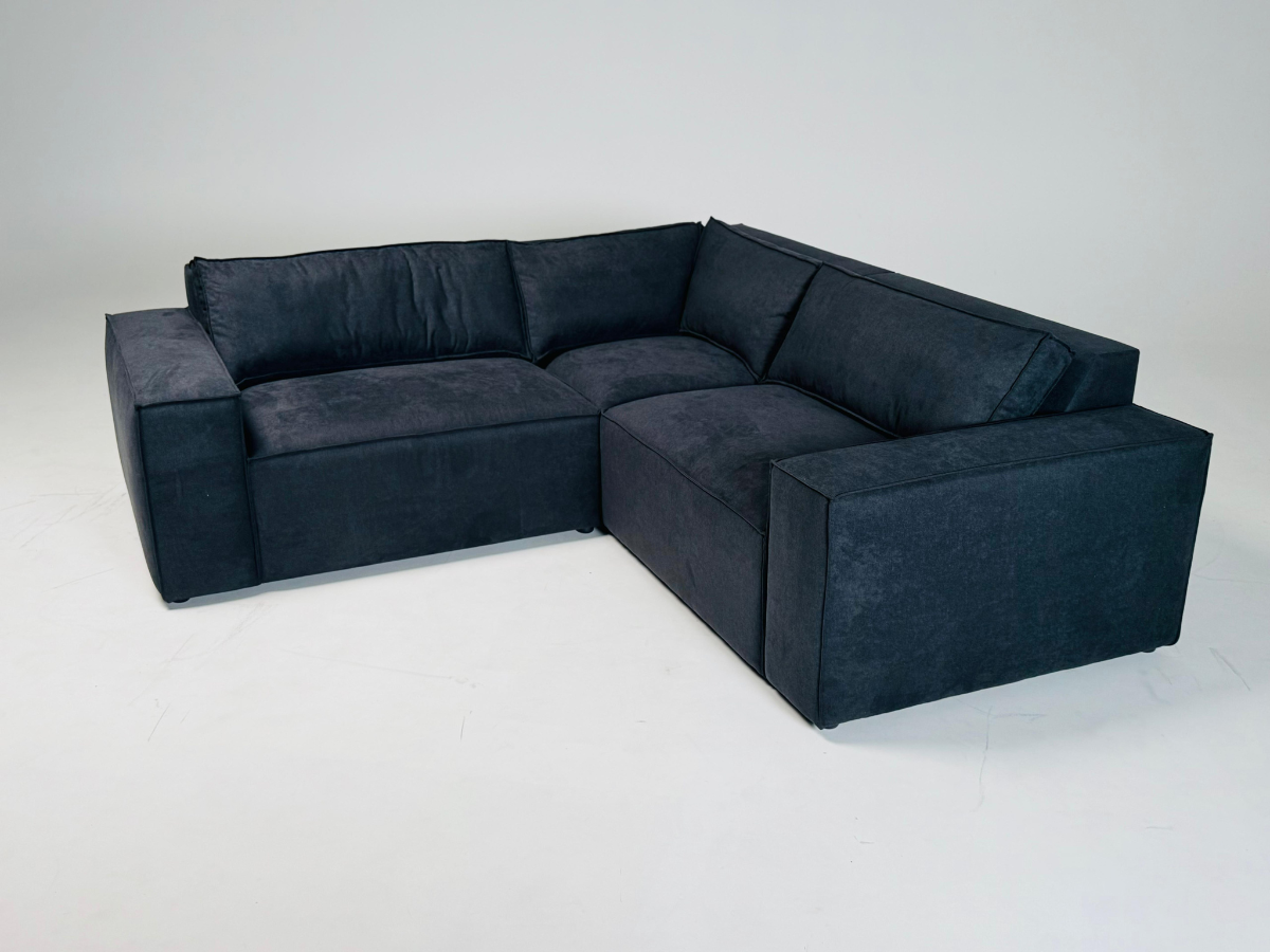 Marlybone Corner Sofa Black Kensington Fabric