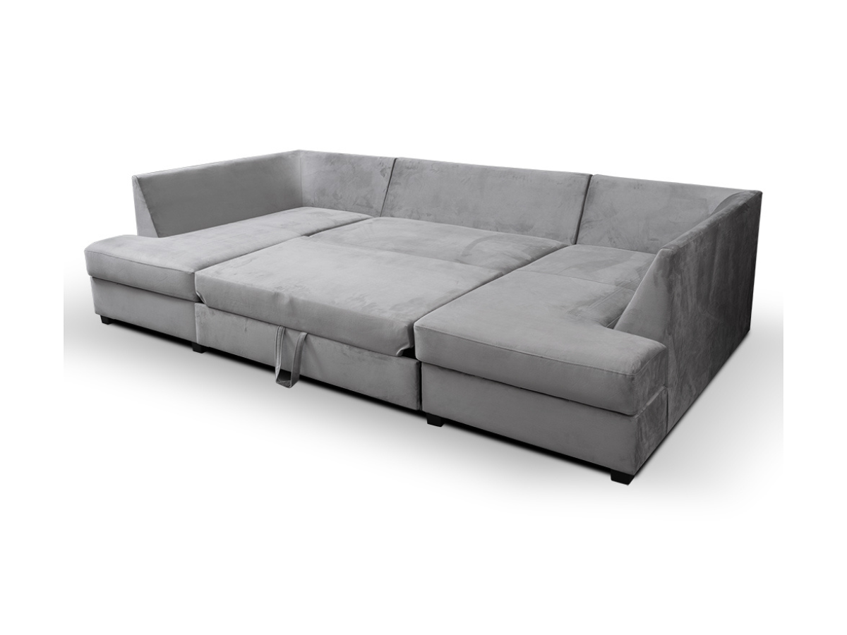 Meridian U Shape Velvet Sofa Bed with Storage