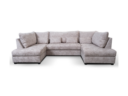 Meridian U Shape Sofa Bed with Storage Alaska Chenille