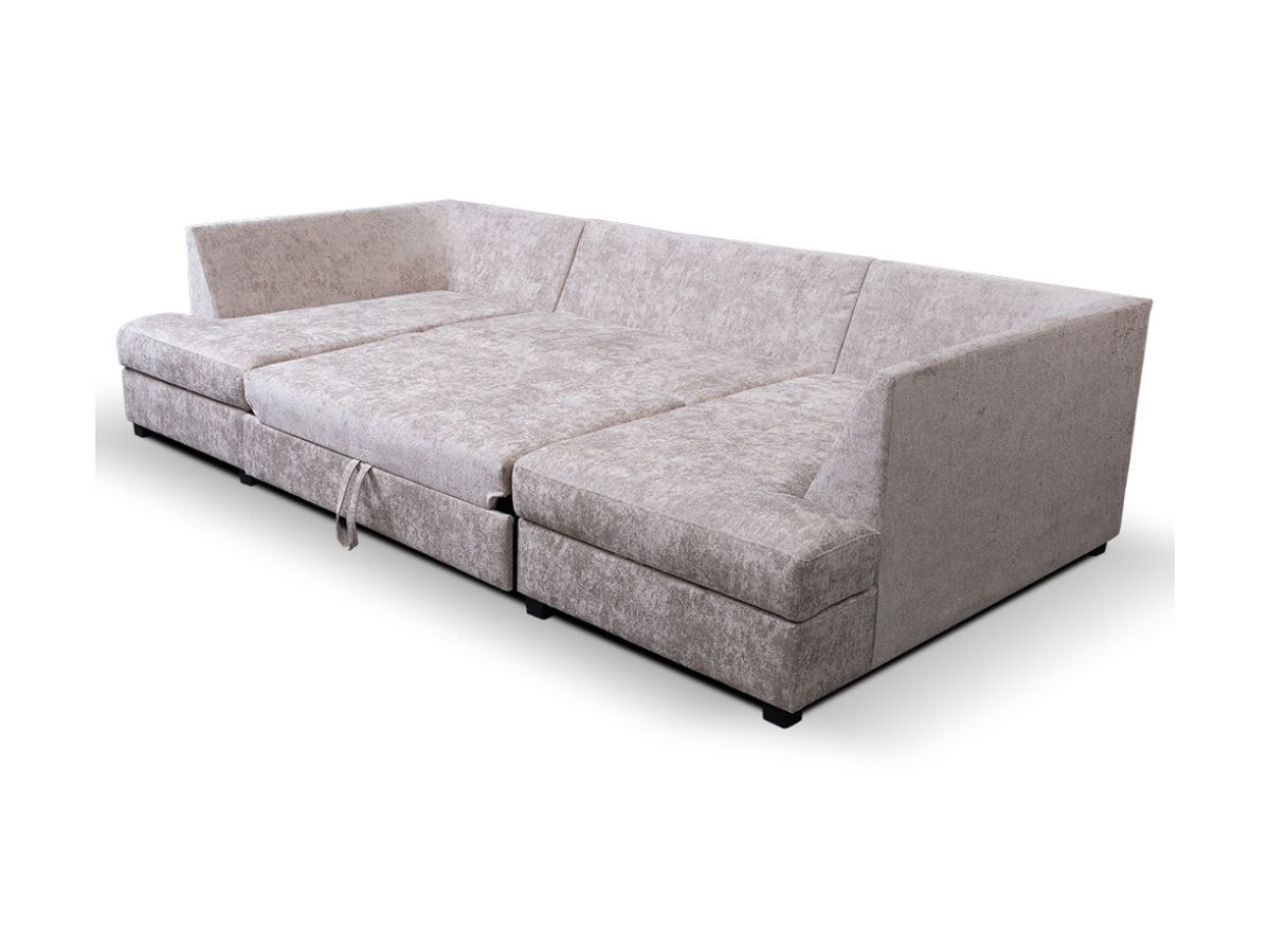 Meridian U Shape Sofa Bed with Storage Alaska Chenille