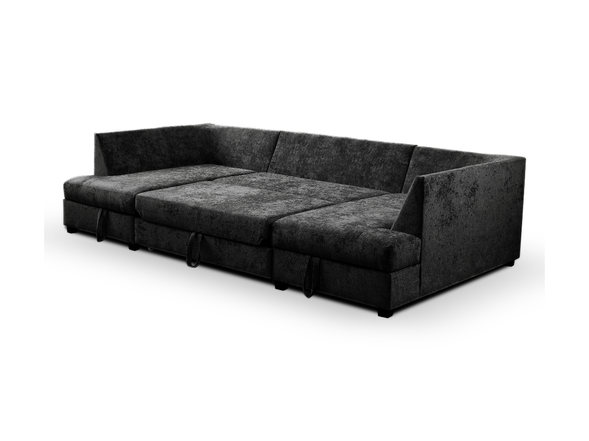 Meridian U Shape Sofa Bed with Storage Alaska Chenille