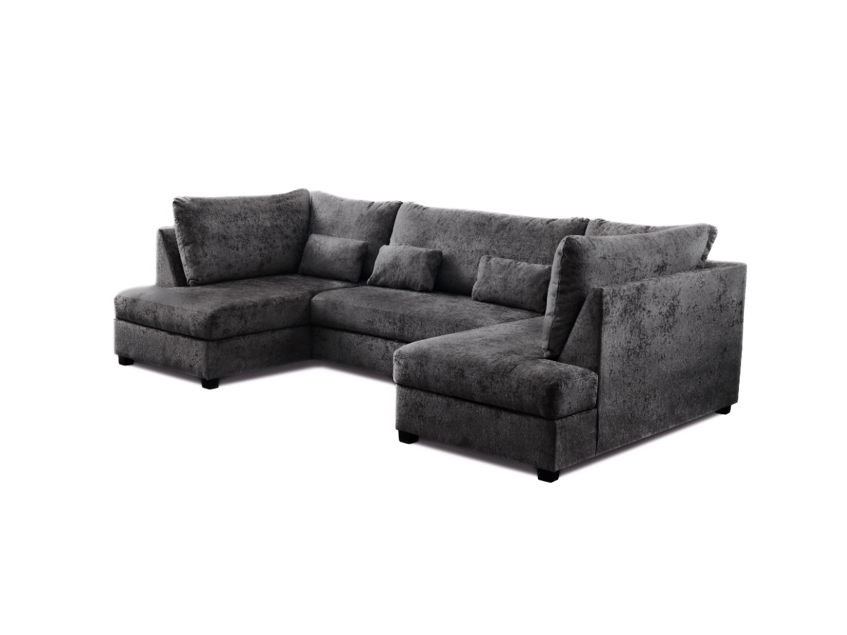 Meridian U Shape Sofa Bed with Storage Alaska Chenille